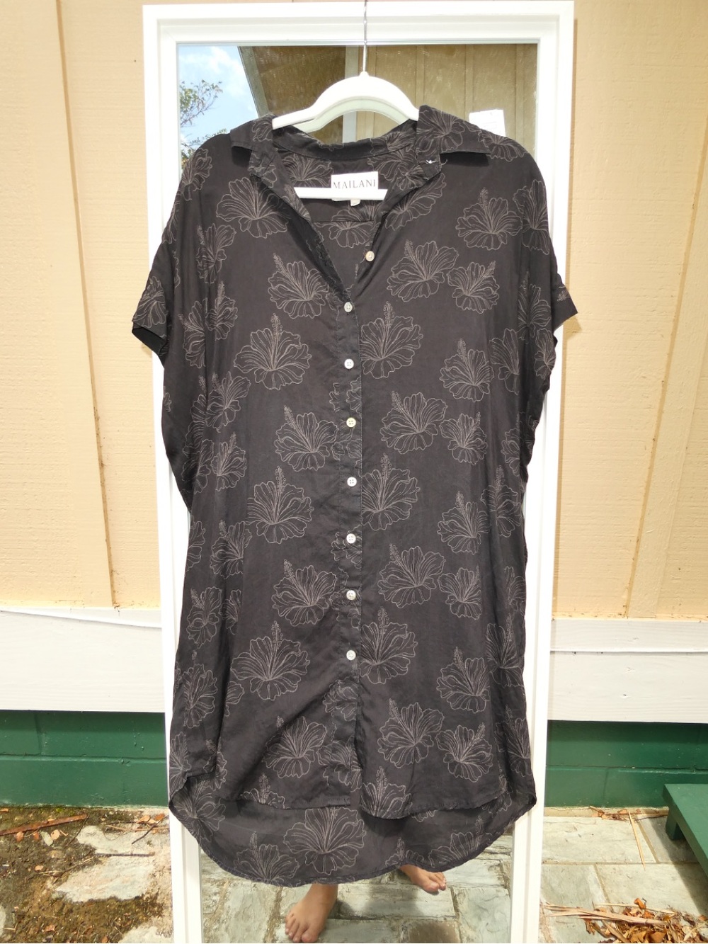 MAILANI Button Down T-Shirt Dress - Picture 1 of 3
